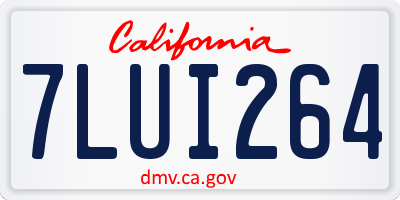 CA license plate 7LUI264