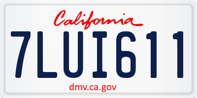 CA license plate 7LUI611