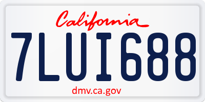 CA license plate 7LUI688