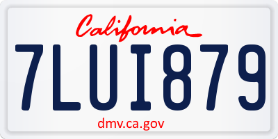 CA license plate 7LUI879