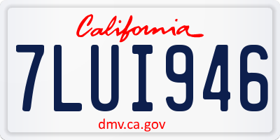 CA license plate 7LUI946