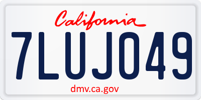 CA license plate 7LUJ049