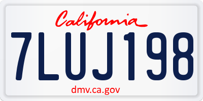 CA license plate 7LUJ198