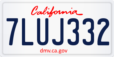 CA license plate 7LUJ332