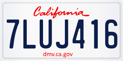 CA license plate 7LUJ416