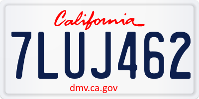 CA license plate 7LUJ462
