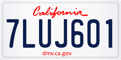 CA license plate 7LUJ601