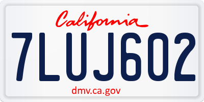 CA license plate 7LUJ602