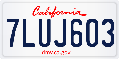 CA license plate 7LUJ603