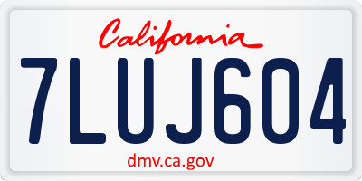 CA license plate 7LUJ604