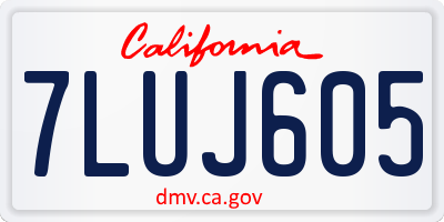 CA license plate 7LUJ605