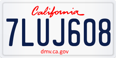 CA license plate 7LUJ608