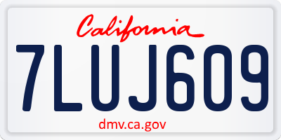 CA license plate 7LUJ609