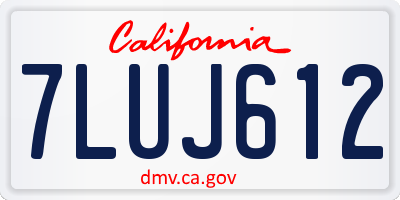CA license plate 7LUJ612