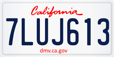 CA license plate 7LUJ613
