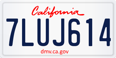 CA license plate 7LUJ614