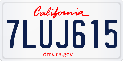CA license plate 7LUJ615