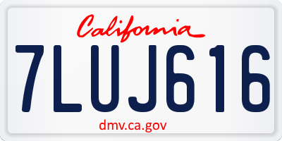 CA license plate 7LUJ616