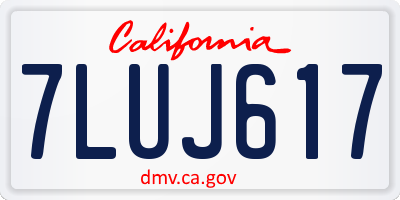 CA license plate 7LUJ617