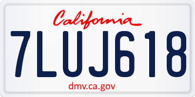 CA license plate 7LUJ618