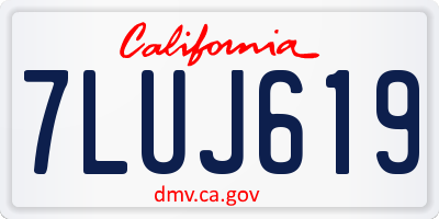 CA license plate 7LUJ619