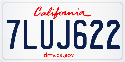 CA license plate 7LUJ622