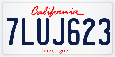 CA license plate 7LUJ623