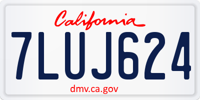 CA license plate 7LUJ624
