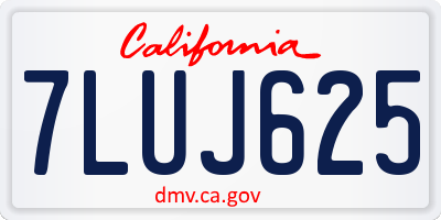 CA license plate 7LUJ625