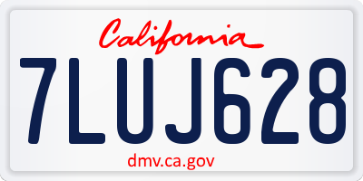 CA license plate 7LUJ628