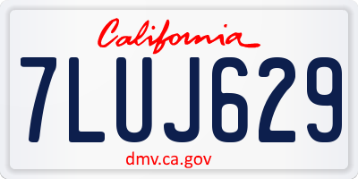 CA license plate 7LUJ629