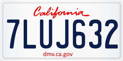 CA license plate 7LUJ632