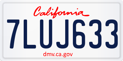 CA license plate 7LUJ633