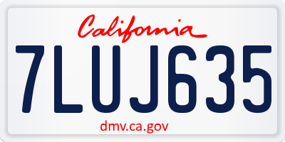 CA license plate 7LUJ635