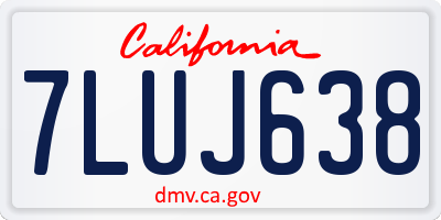 CA license plate 7LUJ638