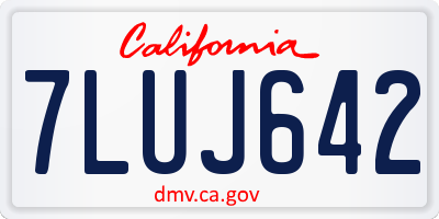CA license plate 7LUJ642