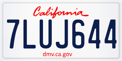 CA license plate 7LUJ644