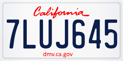 CA license plate 7LUJ645