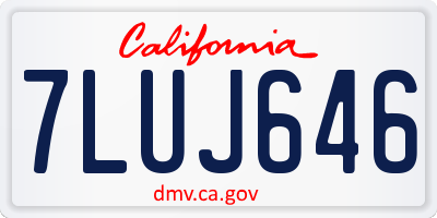 CA license plate 7LUJ646