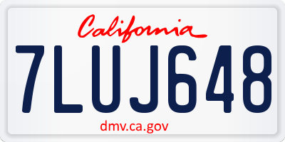 CA license plate 7LUJ648