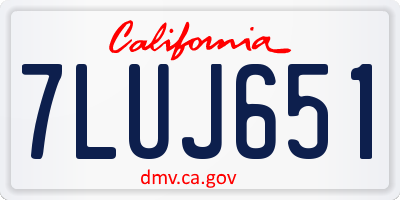 CA license plate 7LUJ651