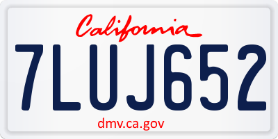 CA license plate 7LUJ652