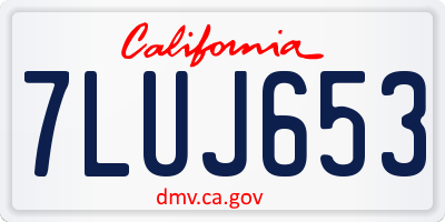 CA license plate 7LUJ653