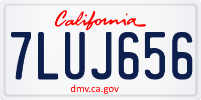 CA license plate 7LUJ656