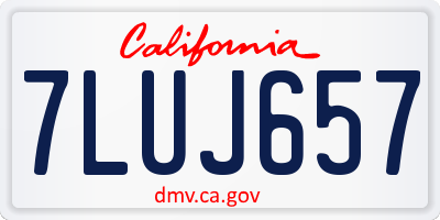 CA license plate 7LUJ657