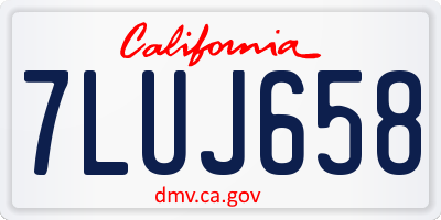 CA license plate 7LUJ658