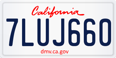 CA license plate 7LUJ660