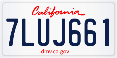 CA license plate 7LUJ661