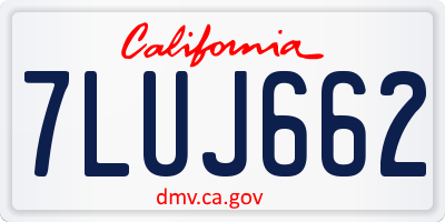 CA license plate 7LUJ662