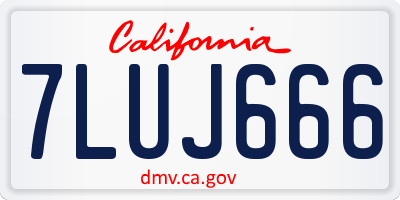 CA license plate 7LUJ666